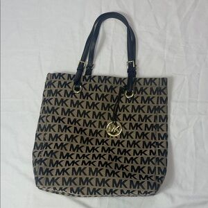 Michael Kors Signature Black and Tan Tote